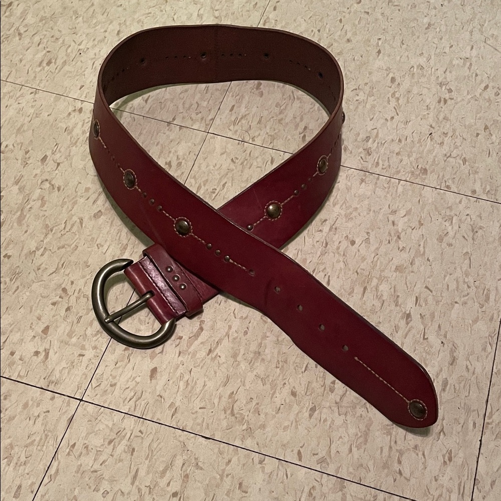 Fossil Brown Leather Belt with Metal Eyelets